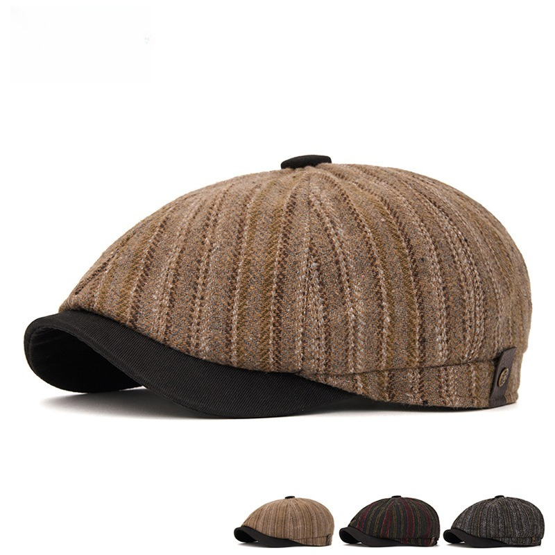 Newsboy Cap Ivy - Boné Unissex Listrado de Lã Misturada