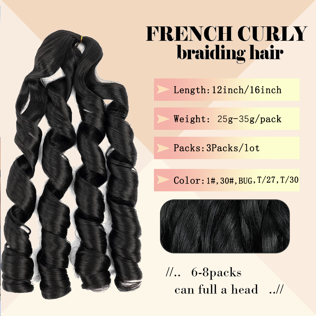 Cabelo de trança de onda franc - Beret French Wool avaliação e preço